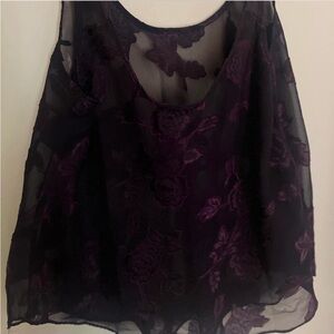 Elegant Purple Sheer Top